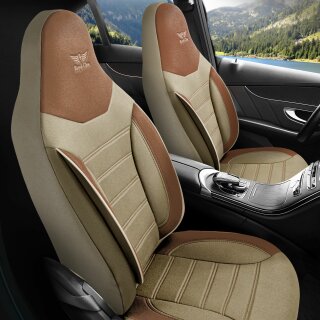 Sitzbezüge (Pilot) passend für Renault Captur (Beige-Braun) 4.9