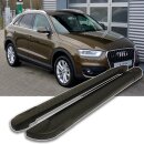 Trittbretter passend f&uuml;r Audi Q3 ab 06/2011-07/2018 (Model: ALMO, Farbe: Schwarz) mit ABE