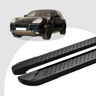 Trittbretter passend für Porsche Cayenne ab 10/2002-05/2010 (Model: ALMO, Farbe: Schwarz) ABE