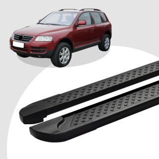 Trittbretter passend für VW Touareg ab 10/2002-05/2010 (Model: ALMO, Farbe: Schwarz) mit ABE