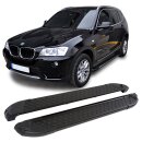 Trittbretter passend f&uuml;r BMW X3 ab 09/2010-12/2017 (Model: ALMO, Farbe: Schwarz) mit ABE