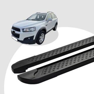 Trittbretter passend für Chevrolet Captiva ab 2006-2015 (Model: ALMO, Farbe: Schwarz)