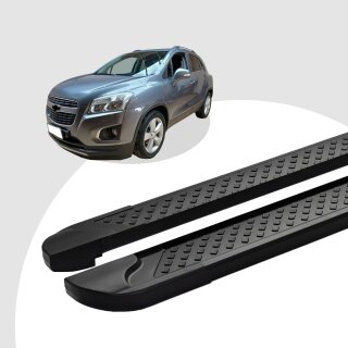 Trittbretter passend für Chevrolet Trax ab 12/2012 (Model: ALMO, Farbe: Schwarz) mit ABE