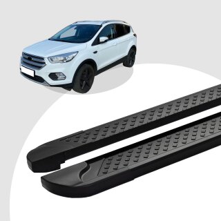 Trittbretter passend für Ford Kuga ab 2012-2019 (Model: ALMO, Farbe: Schwarz) mit ABE