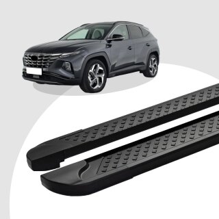 Trittbretter passend für Hyundai Tucson ab 05/2015-2020 (Model: ALMO, Farbe: Schwarz) mit ABE