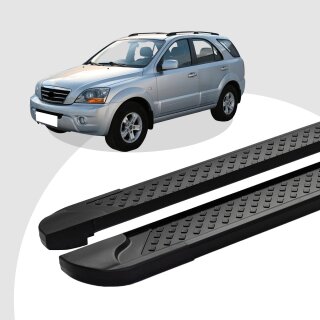 Trittbretter passend für Kia Sorento ab 08/2002-11/2009 (Model: ALMO, Farbe: Schwarz) mit ABE