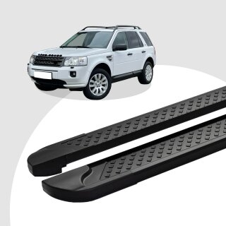 Trittbretter passend für Land Rover Freelander 10/2006-10/2014 (Model: ALMO, Farbe: Schwarz) ABE