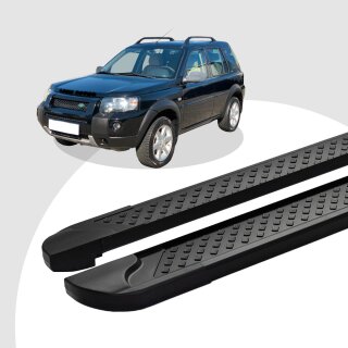 Trittbretter passend für Land Rover Freelander 02/1998-10/2006 (Model: ALMO, Farbe: Schwarz) ABE