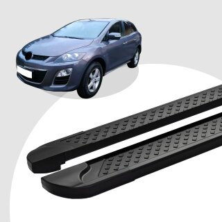 Trittbretter passend für Mazda CX-7 ab 06/2006-12/2014 (Model: ALMO, Farbe: Schwarz) mit ABE