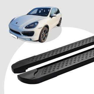 Trittbretter passend für Porsche Cayenne ab 06/2010-12/2017 (Model: ALMO, Farbe: Schwarz) ABE