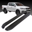 Trittbretter passend f&uuml;r Toyota Hilux Revo ab 05/2015 (Model: ALMO, Farbe: Schwarz) mit ABE