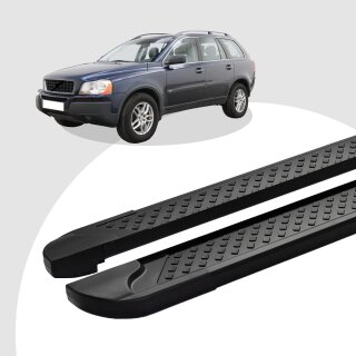 Trittbretter passend für Volvo XC90 ab 06/2002-12/2014 (Model: ALMO, Farbe: Schwarz) mit ABE