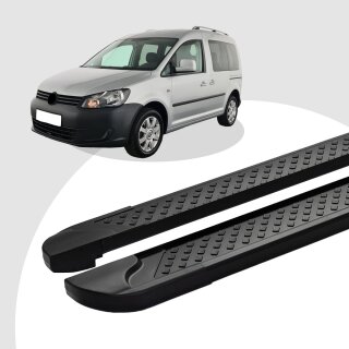 Trittbretter passend für VW Caddy ab 03/2004-05/2015 (Model: ALMO, Farbe: Schwarz) mit ABE