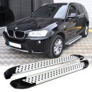 Trittbretter passend f&uuml;r BMW X3 ab 09/2010-12/2017 (Model: ALMO, Farbe: Silber) mit ABE