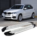 Trittbretter passend f&uuml;r BMW X5 ab 05/2000-02/2007 (Model: ALMO, Farbe: Silber) mit ABE