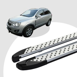 Trittbretter passend für Opel Antara ab 2006-2015 (Model: ALMO, Farbe: Silber)