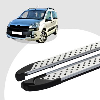 Trittbretter passend für Citroen Berlingo 04/2008-12/2018 (Model: ALMO, Farbe: Silber) mit ABE