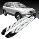 Trittbretter passend f&uuml;r Hyundai Santa Fe 11/2000-03/2006 (Model: ALMO, Farbe: Silber) mit ABE