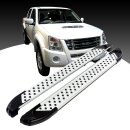 Trittbretter passend f&uuml;r Isuzu D-MAX ab 06/2012 (Model: ALMO, Farbe: Silber) mit ABE