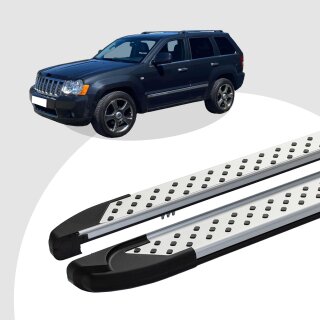 Trittbretter passend für Jeep Grand Cherokee ab 10/2004-10/2011 (Model: ALMO, Farbe: Silber)