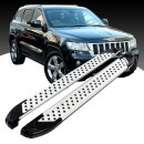 Trittbretter passend f&uuml;r Jeep Grand Cherokee ab 10/2004-10/2011 (Model: ALMO, Farbe: Silber)