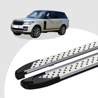 Trittbretter passend für Land Rover Range Rover Vogue ab 08/2012 (Model: ALMO, Farbe: Silber)