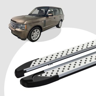 Trittbretter passend für Land Range Rover Vogue 03/2002-12/2012 (Model: ALMO, Farbe: Silber)