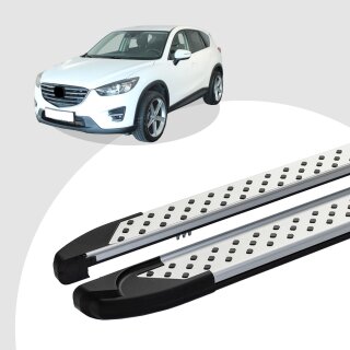 Trittbretter passend für Mazda CX-5 ab 11/2011-03/2017 (Model: ALMO, Farbe: Silber) mit ABE