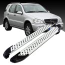 Trittbretter passend f&uuml;r Mercedes ML W163 ab 02/1998-06/2005 (Model: ALMO, Farbe: Silber) ABE