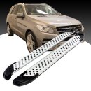 Trittbretter passend f&uuml;r Mercedes ML W166 ab 06/2011-02/2015 (Model: ALMO, Farbe: Silber) ABE