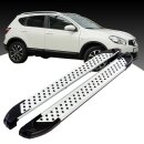 Trittbretter passend f&uuml;r Nissan Qashqai ab 12/2006-12/2013 (Model: ALMO, Farbe: Silber) mit ABE