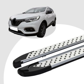 Trittbretter passend für Renault Kadjar ab 06/2015 (Model: ALMO, Farbe: Silber) mit ABE