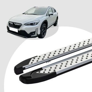 Trittbretter passend für Subaru XV ab 12/2011-12/2018 (Model: ALMO, Farbe: Silber)