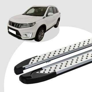 Trittbretter passend für Suzuki Vitara ab 02/2015 (Model: ALMO, Farbe: Silber) mit ABE