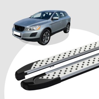 Trittbretter passend für Volvo XC60 ab 05/2008-12/2017 (Model: ALMO, Farbe: Silber) mit ABE