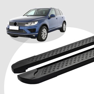 Trittbretter passend für VW Touareg ab 2010 bis 2018 (Model: ALMO, Farbe: Schwarz)