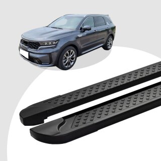 Trittbretter passend für Kia Sorento ab 2021 (Model: ALMO, Farbe: Schwarz)