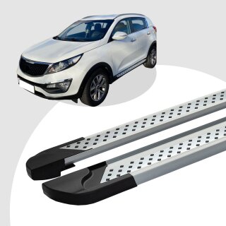 Trittbretter passend für Kia Sportage ab 2015 - 2021 (Model: VISO, Farbe: Silber) mit ABE