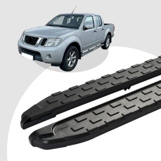 Trittbretter passend für Nissan Navara 10/2004-12/2015 (Model: SUPA, Farbe: Schwarz) mit ABE