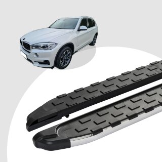 Trittbretter passend für BMW X5 ab 02/2006-06/2013 (Model: SUPA, Farbe: Silber) mit ABE