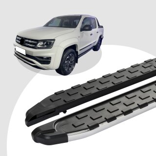 Trittbretter passend für VW Amarok ab 09/2010 (Model: SUPA, Farbe: Silber) mit ABE