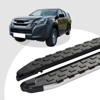 Trittbretter passend für Isuzu D-MAX ab 06/2012 (Model: SUPA, Farbe: Silber) mit ABE