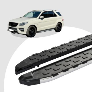 Trittbretter passend für Mercedes ML W166 ab 06/2011-02/2015 (Model: SUPA, Farbe: Silber) ABE