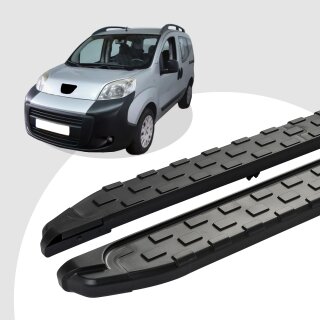 Trittbretter passend für Peugeot Partner Tepee 04/2008-12/2018 (Model: SUPA, Farbe: Schwarz) ABE