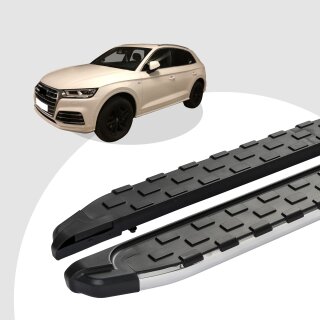 Trittbretter passend für Audi Q5 ab 08/2008-12/2016 (Model: SUPA, Farbe: Silber) mit ABE