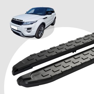 Trittbretter passend für Land Range Rover Evoque 06/2011-12/2018 (Model: SUPA, Farbe: Schwarz)