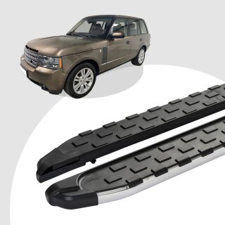 Trittbretter passend für Land Range Rover Vogue 03/2002-12/2012 (Model: SUPA, Farbe: Silber)