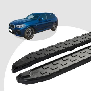 Trittbretter passend für BMW X3 ab 09/2010-12/2017 (Model: SUPA, Farbe: Schwarz) mit ABE