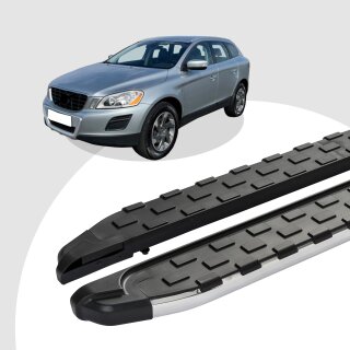 Trittbretter passend für Volvo XC60 ab 05/2008-12/2017 (Model: SUPA, Farbe: Silber) mit ABE