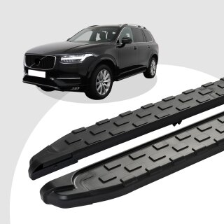 Trittbretter passend für Volvo XC90 ab 09/2014 (Model: SUPA, Farbe: Schwarz) mit ABE